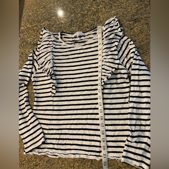 Frame Style LWTS0619 Long Sleeve Striped Shirt with ruffle detailing Size XL - Picture 7 of 9